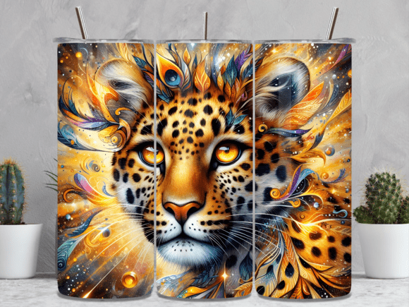 Download Leopard and Cub Artistic Tumbler Wrap - Art Collection