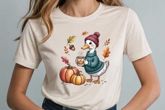 Download Cozy Pumpkin Coffee Goose Fall Art - Art Collection