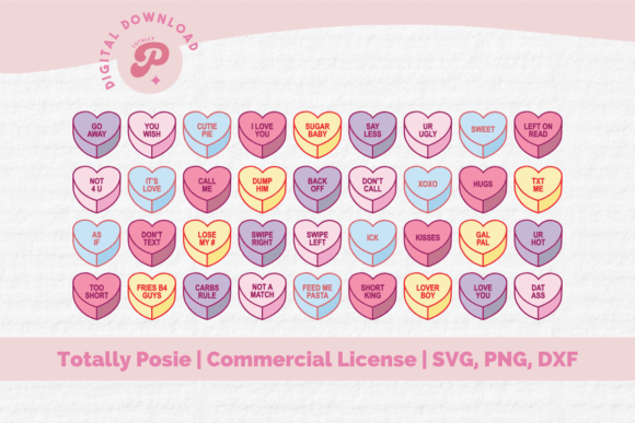 Download Conversation Hearts SVG - Art Collection
