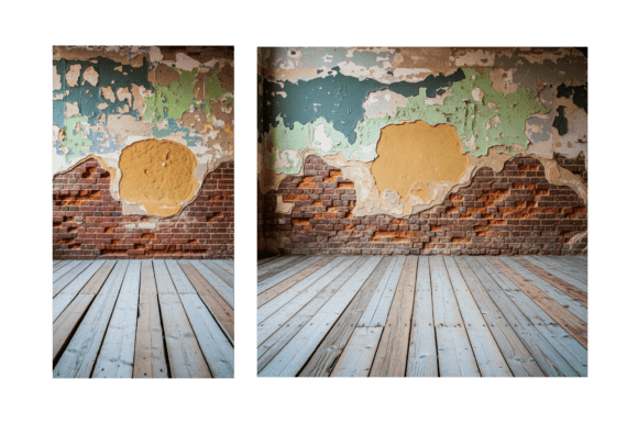 Download Vintage Grunge Brick Wall Wood Floor - Brick Collection