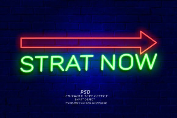 Download Start Neon PSD Sign Text Style - Art Collection