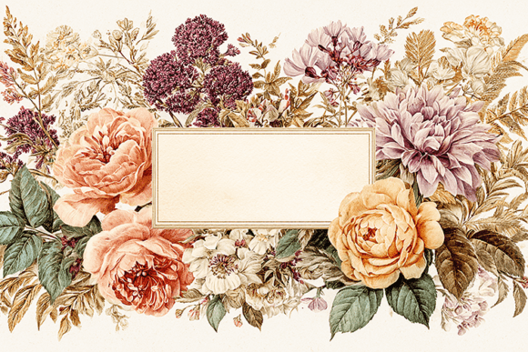 Download Vintage Floral Label Frame Design - Frame design Collection
