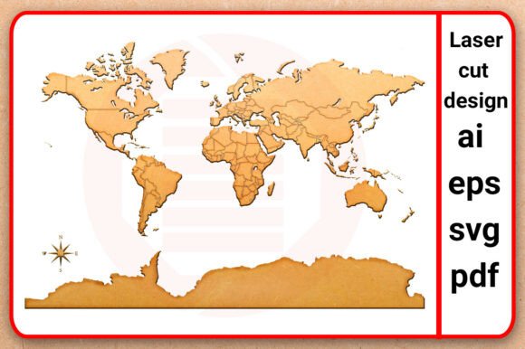 Download Laser Cut SVG World Map Countries Vector - World Collection