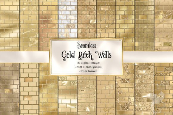 Download Gold Brick Walls Digital Paper - Brick Collection