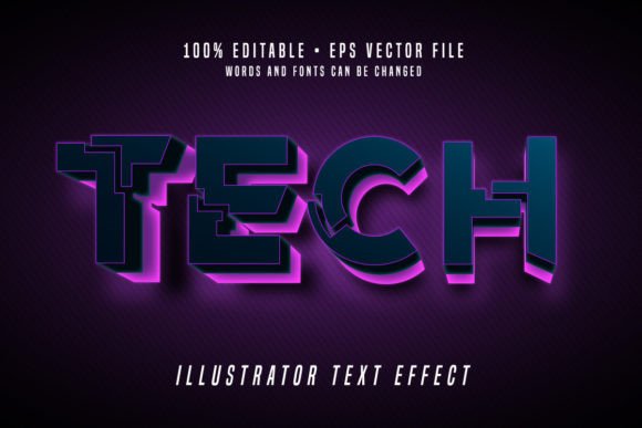 Download TECH 3D Illustrator Text Effect Font - Font Collection