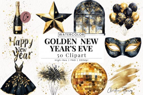 Download Golden New Years Eve Clipart - Art Collection