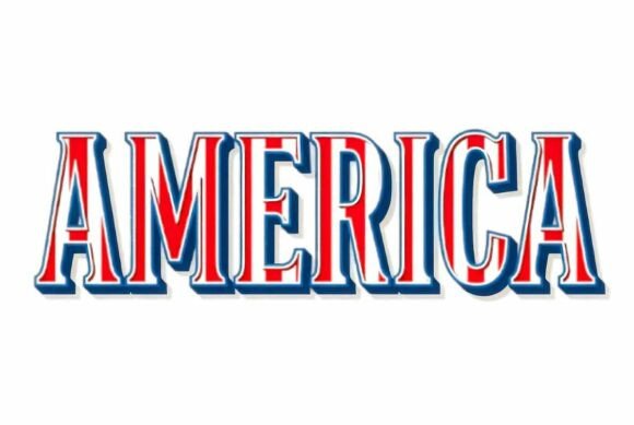 Download "AMERICA" Patriotic Text Design Clipart - Art Collection