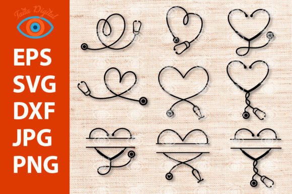 Download Heart Stethoscope Monogram Frame Design - Art Collection