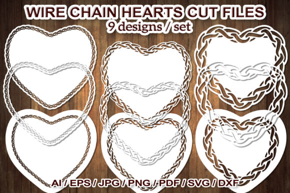 Download Metal Wire Chain Heart SVG Cut Files - Art Collection