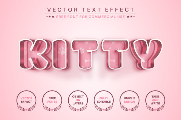 Download Kitty - Editable Text Effect, Font Style - Font Collection