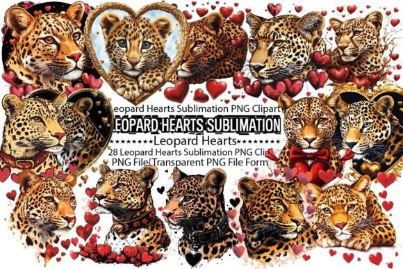Download Leopard Hearts Sublimation Bundle - Art Collection