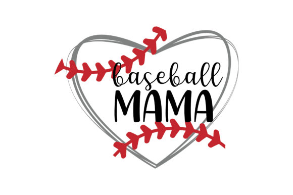 Download Baseball Mama Heart Frame Design - Art Collection