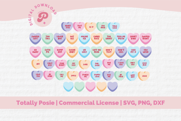 Download Conversation Hearts SVG - Art Collection