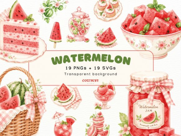 Download Watermelon Watercolor Cliparts, PNG SVG - Art Collection