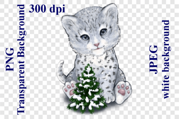 Download Cartoon Cute Snow Leopard Christmas Tree - Art Collection