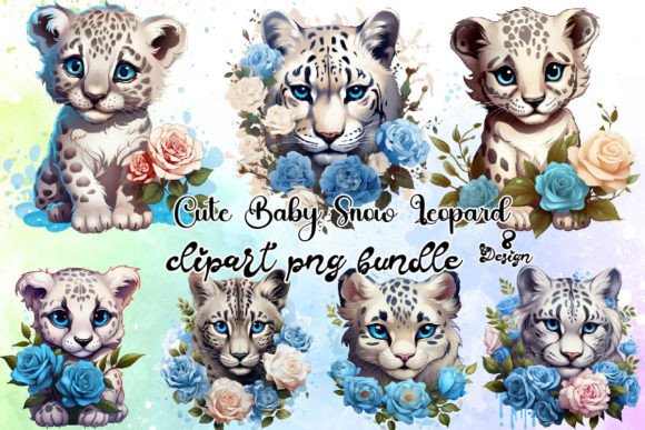 Download Cute Baby Snow Leopard Clipart PNG - Art Collection