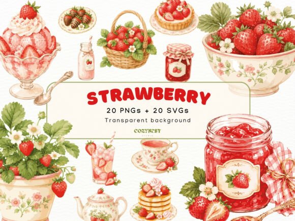 Download Strawberry Watercolor Cliparts, PNG SVG - Art Collection