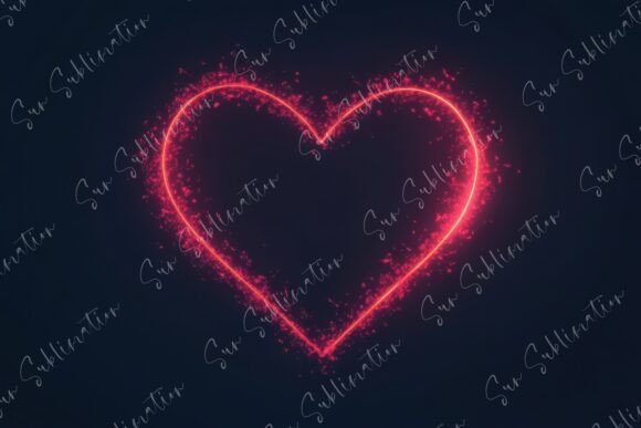 Download Vibrant Neon Heart Shape with Sparkling - Art Collection