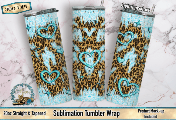 Download Glitz &amp; Glam Peekaboo Heart Tumbler Wrap - Art Collection