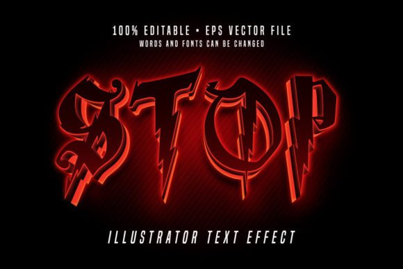 Download Stop 3D Illustrator Text Effect Font - Font Collection