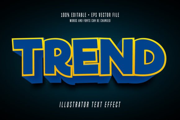 Download Trend 3D Illustrator Text Effect Font - Font Collection