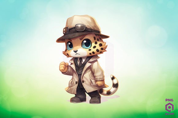 Download Detective Cheetah Clipart PNG - Art Collection