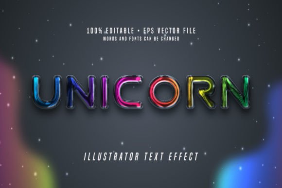 Download Unicorn 3D Illustrator Text Effect Font - Font Collection