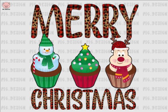 Download Cupcakes Merry Christmas Leopard PNG - Leopard png Collection