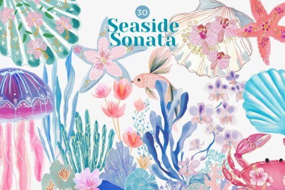 Download Coastal Watercolor Clipart Bundle - Art Collection