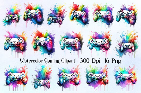 Download Watercolor Gaming Clipart - Art Collection
