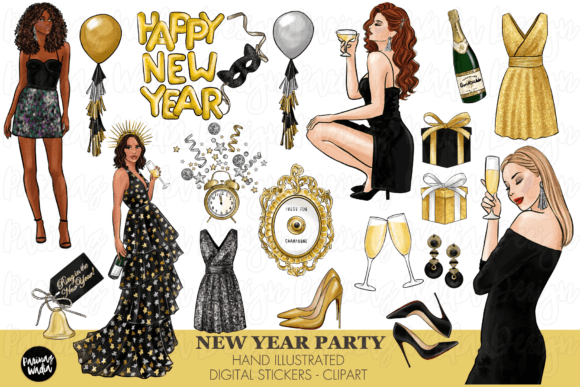 Download Hand Drawn New Years Eve Party Clipart - Art Collection