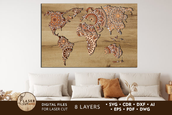 Download Multilayer World Map Laser Cut Files - World Collection