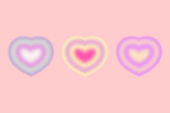 Download Blur Heart Set Tunnel Gradient Y2k - Art Collection